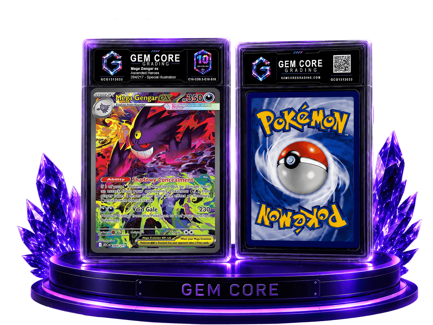 Gem Core graded Mega Gengar slab splash